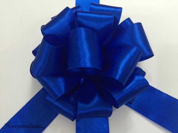 Nơ ruy băng lụa xanh navy